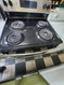 GE 30 INCH FREESTANDING ELECTRIC RANGE COIL BURNERS 2 LARGE 2 SMALL HI LO BROIL SETTING SELF CLEANING OVEN BLACK AND STAINLESS LOCATED IN OUR PORTLAND OREGON APPLIANCE STORE SKU 19847