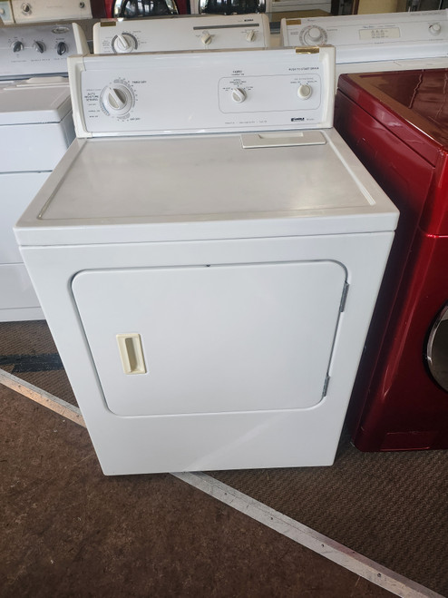 KENMORE ELECTRIC DRYER HEAVY DUTY SUPER CAPACITY PLUS 3 CYCLE TIMED DRY AUTO DRY PLUS AIR DRY SETTING 3 TEMPERATURE TOP FILTER SWING OPEN DOOR WHITE LOCATED IN OUR PORTLAND OREGON APPLIANCE STORE SKU 19855