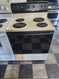 ROPER BY WHIRLPOOL 30 INCH FREESTANDING ELECTRIC RANGE COIL BURNERS 2 LARGE 2 SMALL SELF CLEANING OVEN ALMOND WITH BLACK GLASS DOOR LOCATED IN OUR PORTLAND OREGON APPLIANCE STORE SKU 19906