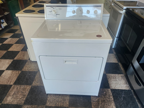 KITCHENAID HEAVY DUTY SUPER CAPACITY PLUS 8 CYCLES 4 TEMPERATURE ELECTRIC DRYER EXTRA CARE OPTION AKA WRINKLE GUARD WHITE LOCATED IN OUR PORTLAND OREGON APPLIANCE STORE SKU 19907