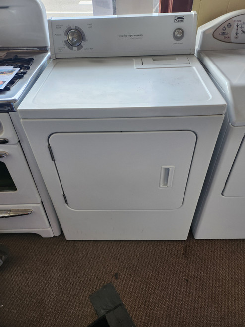 ESTATE BY WHIRLPOOL HEAVY DUTY SUPER CAPACITY ELECTRIC DRYER 4 CYCLE 2 AUTO DRY 1 TIMED PLUS AIR DRY SETTING TOP FILTER SWING OPEN DOOR WHITE LOCATED IN OUR PORTLAND OREGON APPLIANCE STORE SKU 19931