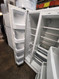 KITCHENAID 22 CUBIC FOOT SIDE BY SIDE GLASS SHELVES IN REFRIGERATOR WIRE SHELVES IN FREEZER WHITE LOCATED IN OUR PORTLAND OREGON APPLIANCE STORE SKU 19941