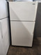 WHIRLPOOL 21 CUBIC FOOT REFRIGERATOR TOP FREEZER ADJUSTABLE GLASS SHELVES HUMIDITY CONTROLLED CRISPER DRAWERS WIRE SHELF IN FREEZER BISQUE LOCATED IN OUR PORTLAND OREGON APPLIANCE STORE SKU 19970
