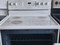 FRIGIDAIRE 30 INCH FREESTANDING ELECTRIC SMOOTH TOP RANGE 5 BURNER SPEED BAKE SETTING SELF CLEAN OVEN COSMETIC ISSUES ON TOP SEE PICS WHITE LOCATED IN OUR PORTLAND OREGON APPLIANCE STORE SKU 19976