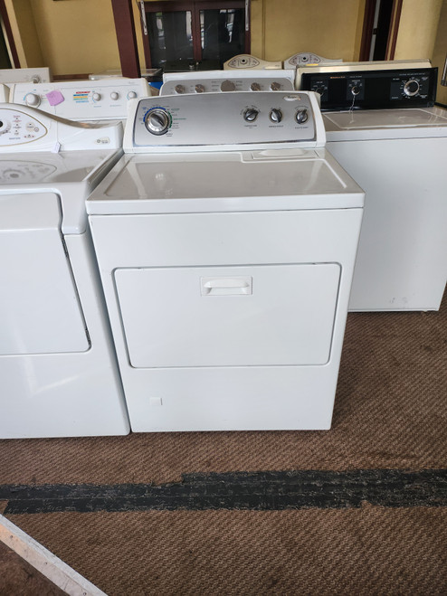 Whirlpool 29 Inch Gas Dryer with 7.0 cu. ft. Capacity, 9 Cycles, 4 Temperature Settings, Accu-Dry Sensor, Extra-Large Top-Mounted Lint Screen, Wide-Opening Hamper Door and Quiet Dry Noise Reduction WHITE LOCATED IN OUR PORTLAND OREGON