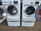 MAYTAG MAXIMA FRONT LOAD WASHER AND DRYER SET WITH PEDESTALS WASHER 11 CYCLE OPTIONS 5 TEMPERATURE SETTINGS 4 SPEED PLUS NO SPIN 5 AUTO DRY AND 2 TIMED WRINKLE PREVENT WHITE SKU 19987