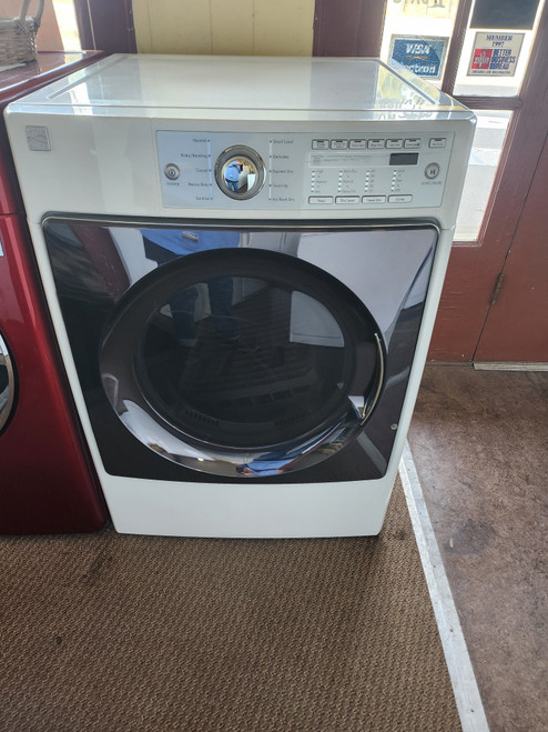 KENMORE ELECTRIC DRYER 10 CYCLE OPTIONS 5 TEMPERATURE SETTINGS WRINKLE GUARD WHITE LOCATED IN OUR PORTLAND OREGON APPLIANCE STORE SKU 19993