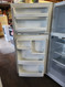 GE 18 CUBIC FOOT REFRIGERATOR TOP FREEZER ADJUSTABLE GLASS SHELVES 2 CRISPER DRAWERS 1 DELI PAN WIRE SHELF IN FREEZER WHITE LOCATED IN OUR PORTLAND OREGON APPLIANCE STORE SKU 19997
