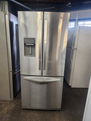 Whirlpool 30 Inch French Door Refrigerator with Fresh Flow Produce Preserver, Adaptive Defrost, External Dispenser, Spill-Proof Shelves, Humidity Controlled Crispers, PUR Ice Filtration and COSMETIC ISSUE BEHIND HANDLE SEE PIC   Stainless SKU 20015
