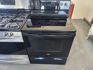 Whirlpool 30 Inch Freestanding Electric Range with Flex Heat Frozen Bake Technology, Adjustable Self-Cleaning, Spill Guard Cooktop, Keep Warm Setting, Temperature Sensor, Closed Door Broiling, Warm Zone Element Black SKU 20025