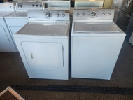 MAYTAG WASHER AND DRYER SET WASHER TOP LOAD EXTRA RINSE 5 WATER LEVELS 4 TEMPERATURES DRYER SENSOR DRY TIMED DRY 4 TEMPERATURE TOP FILTER SWING OPEN DOOR WHITE LOCATED IN OUR PORTLAND OREGON APPLIANCE STORE SKU 20031