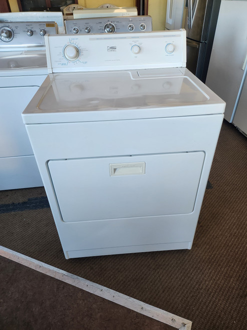 ESTATE BY WHIRLPOOL ELECTRIC DRYER HEAVY DUTY SUPER CAPACITY 7 CYCLE 4 TEMPERATURE TOP FILTER PULL DOWN HAMPER DOOR WHITE LOCATED IN OUR PORTLAND OREGON APPLIANCE STORE SKU 20032