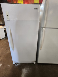 KENMORE 14 CUBIC FOOT UPRIGHT FREEZER AUTO DEFOST 3 SHELVES 5 STORAGE SHELVES IN DOOR WHITE LOCATED IN OUR PORTLAND OREGON APPLIANCE STORE SKU 20054