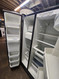 KENMORE SIDE BY SIDE REFRIGERATOR WITH ICE AND WATER GLASS SHELVES 3 STORAGE DRAWERS WIRE SHELVES IN FREEZER SILVER LOCATED IN OUR PORTLAND OREGON APPLIANCE STORE SKU 20060