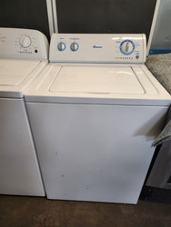Amana 27 Inch Top Load Washer with 3.4 cu. ft. Capacity, 8 Wash Cycles, 3 Temperature Settings, Dual Action Agitator and Automatic Temperature Control WHITE LOCATED IN OUR PORTLAND OREGON APPLIANCE STORE SKU 20073
