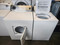 WHIRLPOOL WASHER AND DRYER SET 2 CYCLE 1 COLD FILL 1 WARM FILL DRYER 2 CYCLE 1 AUTO DRY 1 TIMED DRY BOTH HIGH HEAT TOP FILTER SWING OPEN DOOR WHITE LOCATED IN OUR PORTLAND OREGON APPLIANCE STORE SKU 20096