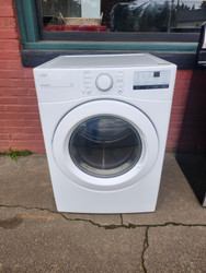 LG 27 Inch Electric Dryer with 7.4 Cu. Ft. Capacity, 8 Dryer Programs, Sensor Dry, Wrinkle Care, Lo-Decibel Quiet Operation, Flow-Sense Duct Clogging Indicator, and Energy Star Certified WHITE LOCATED IN OUR PORTLAND OREGON APPLIANCE STORE SKU 21037