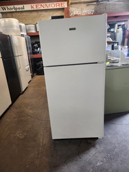 Hotpoint 28 Inch Top Freezer Refrigerator with 15.6 Total Capacity, Recessed Handle, Adjustable Wire Shelves, Gallon Door Bins, LED Lighting, Upfront Temperature Controls, ADA Compliant, and Sabbath Mode: White, Right Door Swing SKU 21089