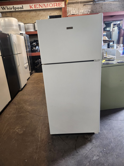 Hotpoint 28 Inch Top Freezer Refrigerator with 15.6 Total Capacity, Recessed Handle, Adjustable Wire Shelves, Gallon Door Bins, LED Lighting, Upfront Temperature Controls, ADA Compliant, and Sabbath Mode: White, Right Door Swing SKU 21089