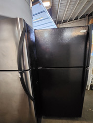 Whirlpool 18.2 cu. ft. Top-Freezer Refrigerator with Adjustable Spill-Mizer Glass Shelves, Humidity-Controlled Crispers, Adjustable Gallon Door Bins, and Accu-Chill Temperature Management System: Black SKU 22011