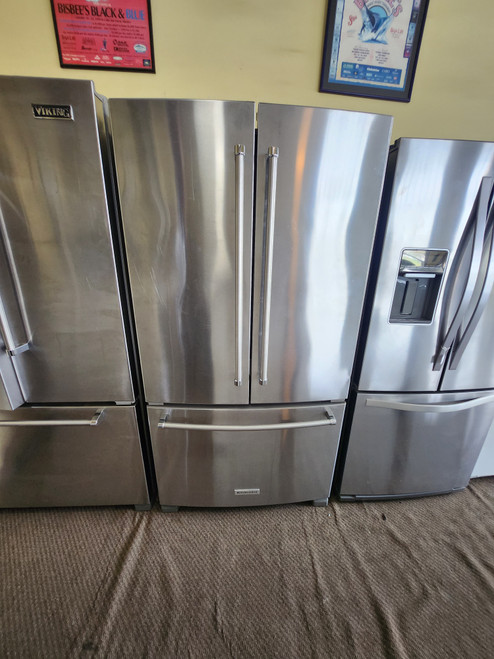 KitchenAid 36 Inch Counter Depth French Door Refrigerator with 20 Cu. Ft. Capacity, ExtendFresh, Interior Water Dispenser, Produce Preserver, Humidity-Controlled Crispers Automatic Ice Maker, Max Cool, LED Lighting Stainless Steel SKU 22039
