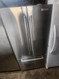 KitchenAid 21.8 cu. ft. Counter-Depth French Door Refrigerator with Spill Clean Glass Shelves Internal Water Dispenser, Ice Maker and Pull-Out Tri-Level Freezer Drawer: Stainless COSMETIC ISSUE TOP OF FREEZER DOOR SEE PIC 20063