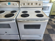 WHIRLPOOL 30 INCH FREESTANDING ELECTRIC RANGE COIL BURNERS 3 SMALL 1 LARGE MANUAL CLEAN OVEN WHITE LOCATED IN OUR PORTLAND OREGON APPLIANCE STORE SKU 22071