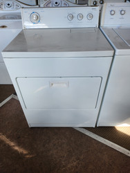 KIRKLAND ELECTRIC DRYER BY WHIRLPOOL HEAVY DUTY SUPER CAPACITY 8 CYCLE 4 TEMPERATURE WRINKLE GUARD TOP FILTER PULL DOWN DOOR WHITE LOCATED IN OUR POTLAND OREGON APPLIANCE STORE SKU 22082