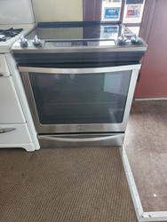 Whirlpool WEE730H0DS 30 Inch Slide-in Smooth top Electric Range with 5 Radiant Elements, 6.2 cu. ft. Convection Oven, Aqua-Lift Self-Clean, Rapid Preheat, ADA Compliant and Storage Drawer: Stainless Steel SKU 22084