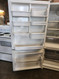 AMANA 22 CUBIC FOOT REFRIGERATOR BOTTOM FEEZER GLASS SHELVES 2 CRISPER DRAWERS SWING OPEN FEEZER DOOR 2 PULL OUT BASKET WHITE LOCATED IN OUR PORTLAND OREGON APPLIANCE STORE SKU 22085