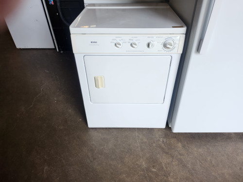 KENMORE BY FRIGIDAIRE ELECTRIC DRYER HEAVY DUTY EXTRA LARGE STAINLESS DRUM 3 CYCLE TIMED DRY AUTO DRY PLUS AIR DRY SETTING 4 TEMPERATURE WRINKLE GUARD WHITE LOCATED IN OUR PORTLAND OREGON APPLIANCE STORE SKU 23018