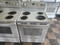 GE 30 INCH FREESTANDING ELECTRIC RANGE COIL BURNERS 2 LARGE 2 SMALL COIL BURNERS HI/LO BROIL SETTING SELF CLEANING OVEN STORAGE DRAWER WHITE LOCATED IN OUR PORTLAND OREGON APPLIANCE STORE SKU 23027