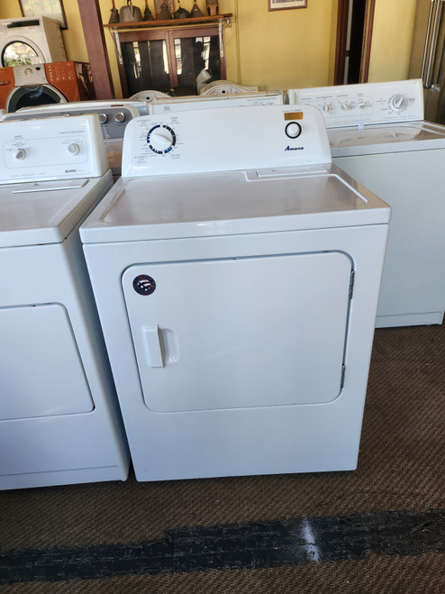 Amana 29 Inch Electric Dryer with 6.5 cu. ft. Capacity, Tumble Press®, 11 Dry Cycles, 3 Temperature Settings, Wrinkle Prevent Option and Automatic Dryness Control WHITE LOCATED IN OUR PORTLAND OREGON APPLIANCE STORE SKU 23057