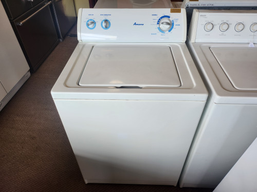 AMANA TOP LOAD WASHER 9 CYCLE 4 LOAD SIZE SETTINGS 3 TEMPERATURE WHITE LOCATED IN OUR PORTLAND OREGON APPLIANCE STORE SKU 23062