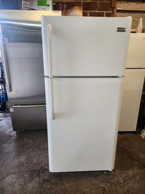 Frigidaire 18.2 cu. ft. Top Freezer Refrigerator with 2 Sliding Spill Safe Shelves, 2 Humidity Controlled Crisper Drawers, Store-More Gallon Door Storage and Cool Zone Drawer: White LOCATED IN OUR PORTLAND OREGON APPLIANCE STORE SKU 23089