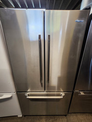 Dacor Epicure 19.8 Cu. Ft. Cabinet Depth French Door Refrigerator with Water Filtration System and Temperature Sensors Glass Shelves 2 Crisper Drawers Stainless Steel LOCATED IN OUR PORTLAND OREGON APPLIANCE STORE SKU 23108