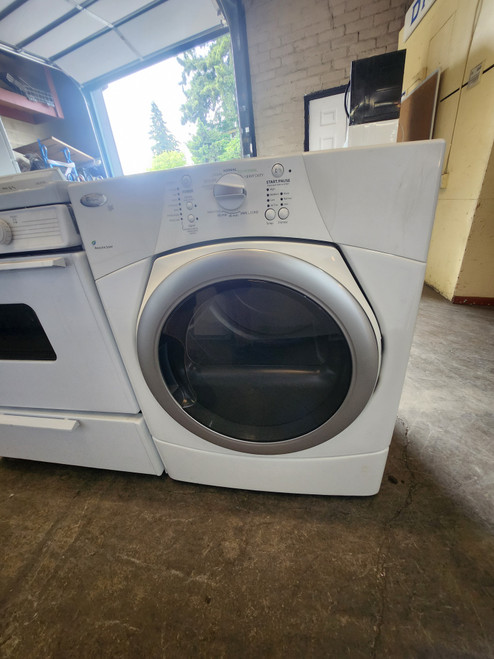 Whirlpool Duet 27 Inch Electric Dryer with 6.7 cu. ft. Capacity, 8 Automatic Cycles, Eco Normal Cycle, Acceler-Care Drying System and Wrinkle Shield Plus Option WHITE LOCATED IN OUR PORTLAND OREGON APPLIANCE STORE SKU 23115