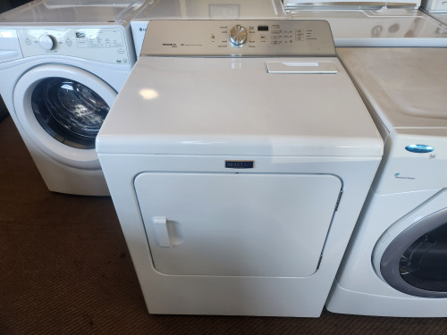 Maytag 29 Inch Electric Dryer with 7.0 cu. ft. Capacity, 7 Dryer Cycles, 3 Dryer Options, Wrinkle Prevent, and End-of-Cycle Signal WHITE LOCATED IN OUR PORTLAND OREGON APPLIANCE STORE SKU 23138