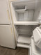 HOTPOINT 14 CUBIC FOOT REFRIGERATOR WIRE SHELVES 2 CRISPER DRAWERS COSMETIC ISSUES ON DOOR FEW DINGS ALMOND LOCATED IN OUR PORTLAND OREGON APPLIANCE STORE SKU 23154