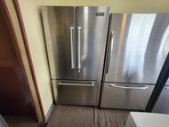 Viking 21.8 cu. ft. Counter-Depth French Door Refrigerator with Spill-Proof Glass Shelves, Humidity Zone Drawers, Internal Water Dispenser and Tri-Level Freezer Drawer FEW DINGS TOP OF FREEZER DOOR STAINLESS SKU 23171