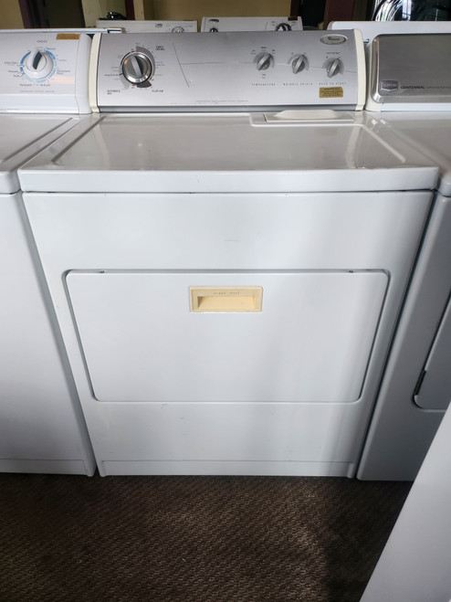 WHIRLPOOL COMMERCIAL QUALITY SUPER CAPACITY PLUS ELECTRIC DRYER 8 CYCLE 4 TEMPERATURE TOP FILTER LARGE PULL DOWN HAMPER DOOR WHITE LOCATED IN OUR PORTLAND OREGON APPLIANCE STORE SKU 23182