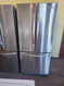 KITCHENAID 19.6 cu. ft. Capacity French Door Refrigerator with Slide Away Spill Proof Glass Shelves, 2 Humidity Controlled Crispers, Temperature Controlled Pantry, Internal Water Dispenser and Ice Maker: Monochromatic Stainless Steel SKU 23199