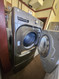 LG Steam Dryer Series DLEX8100V 29 Inch Electric Dryer with 9.0 Cu. Ft. Capacity, Flow Sense™ Duct Clogging Indicator, Lo-Decibel™ Operation, Flow Sense 14 Dryer Programs, Sensor Dry, True Steam™, and Steam Sanitary Graphite Steel