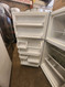 WHIRLPOOL 18 CUBIC FOOT TOP FREEZER ADJUSTABLE GLASS SHELVES 2 CRISPER DRAWERS FULL WIDTH WIRE SHELF IN FREEZER WHITE LOCATED IN OUR POTLAND OREGON APPLIANCE STORE SKU 23225