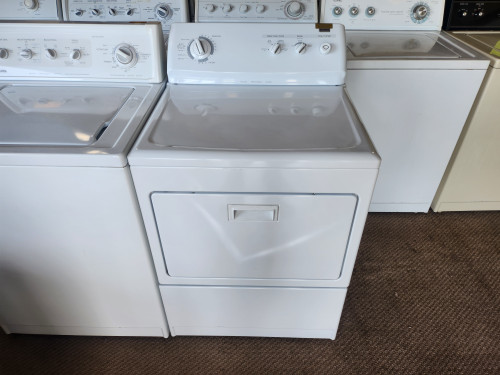 KENMORE ELITE 27 INCH ELECTRIC DRYER HEAVY DUTY KING SIZE CAPACITY 3 CYCLE TIMED AUTO PLUS AIR DRY 4 TEMPEATURE PULL DOWN DOOR WHITE LOCATED IN OUR PORTLAND OREGON APPLIANCE STORE SKU 23233