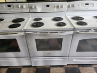 Whirlpool 30 Inch Freestanding Electric Range with 4 Coil Elements, 4.8 cu. ft. Oven Capacity, Storage Drawer, Self Cleaning Technology, Keep Warm Setting and Upswept Spil Guard Cooktop: White LOCATED IN OUR PORTLAND OREGON APPLIANCE STORE SKU 23239