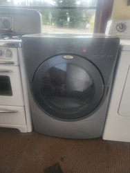 WHIRLPOOL DUET ELECTRIC DRYER 5 AUTO DRY SETTINGS 3 TIMED DRY OPTION 4 TEMPEATURE PLUS AIR DRY CHARCOAL GRAY LOCATED IN OUR PORTLAND OREGON APPLIANCE STORE SKU 23243