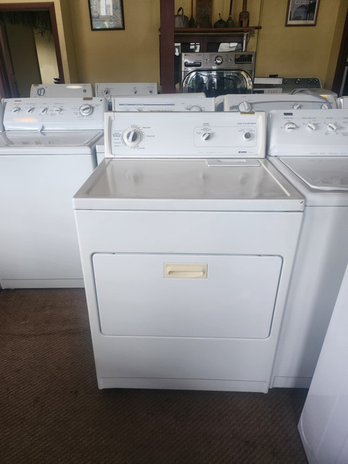 KENMORE HEAVY DUTY SUPER CAPACITY PLUS ELECTRIC DRYER 3 CYCLE AUTO DRY TIMED DRY PLUS AIR DRY 3 TEMPERATURE TOP FILTER LARGE PULL DOWN HAMPER DOOR WHITE LOCATED IN OUR PORTLAND OEGON APPLIANCE STORE SKU 23274