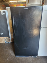 FRIGIDAIRE 14 CUBIC FOOT UPRIGHT FREEZER ADJUSTABLE PULL OUT BASKET 4 SHELVES IN DOOR PLUS TILT OUT BASKET BLACK COSMETIC ISSUE ON DOOR LOCATED IN OUR PORTLAND OREGON APPLIANCE STORE SKU 23282