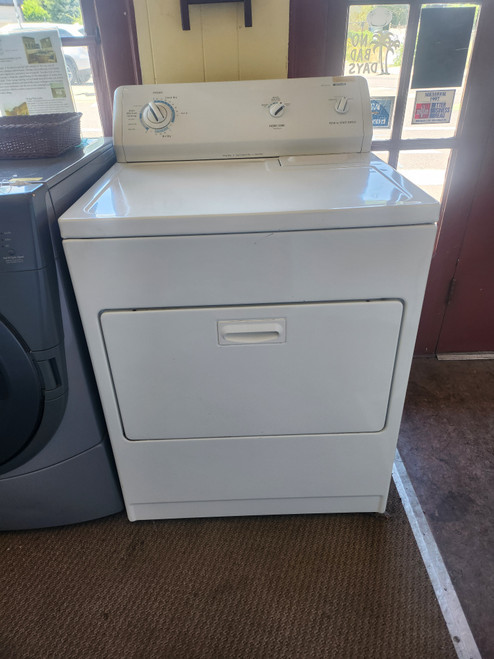 KENMORE HEAVY DUTY SUPER CPACITY PLUS ELECTRIC DRYER 3 CYCLE TIMED DRY AUTO DRY AND AIR DRY OPTION 3 TEMPERATURE TOP FILTER PULL DOWN HAMPER DOOR WHITE LOCATED IN OUR PORTLAND OEGON APPLIANCE STORE SKU 23289